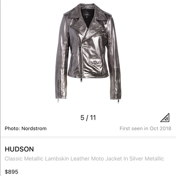 Hudson metallic leather moto jacket - Picture 1 of 4